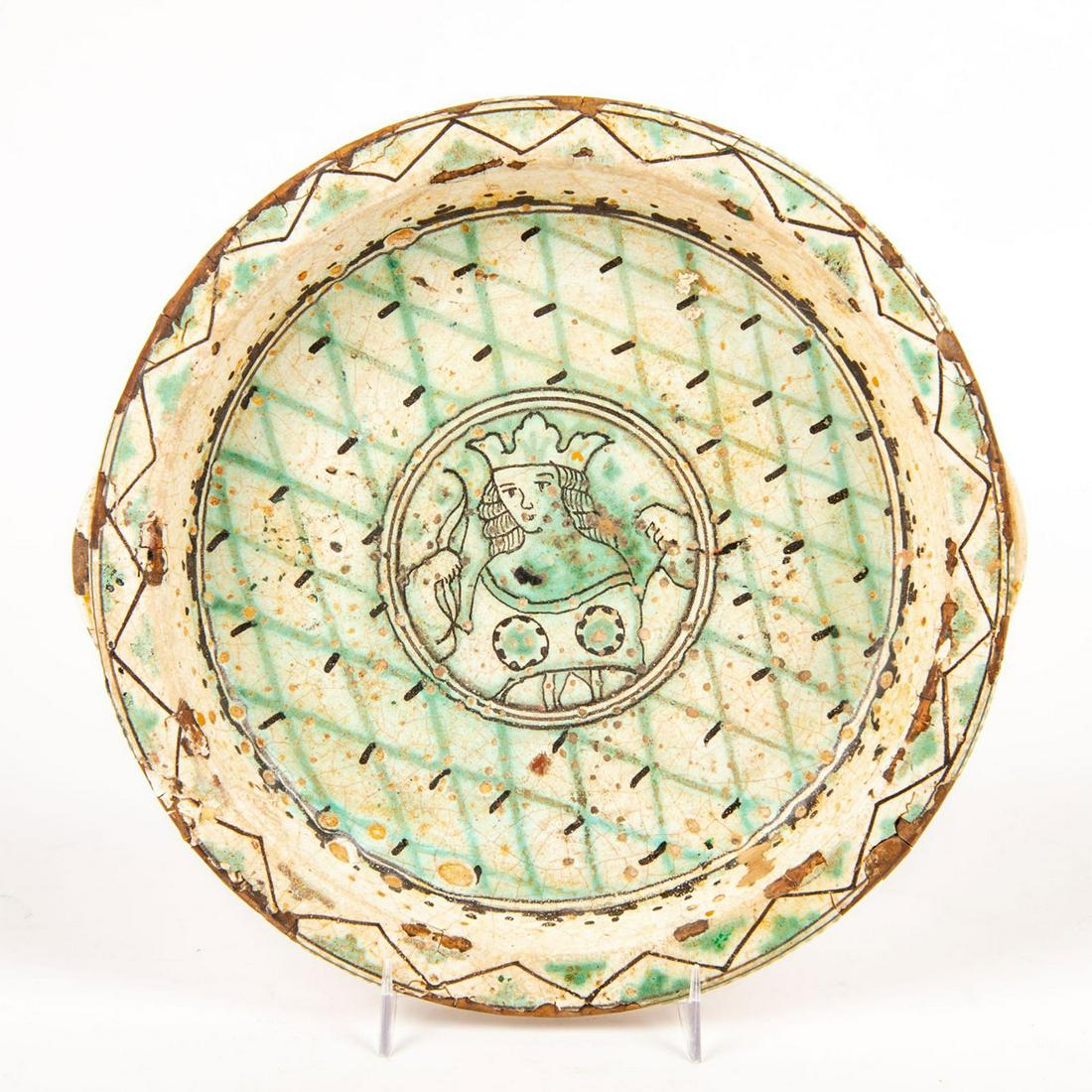 15Th Century Art Pottery Italian Earthenware Dish (1 of 2)