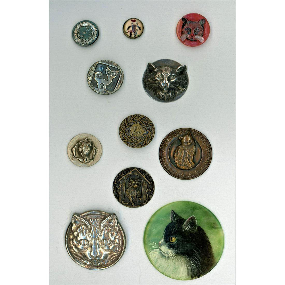 A Small Card Of Assorted Material Cat Buttons (1 of 5)