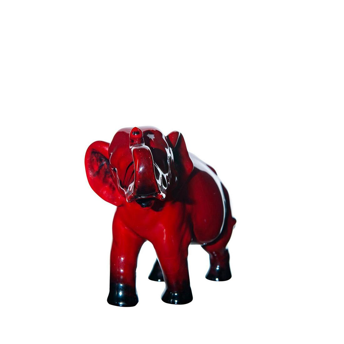 Royal Doulton Flambe Animal Figure, Elephant Trunk In (1 of 4)