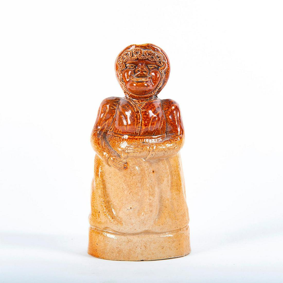 19Th Century English Pottery Flask, Woman (1 of 3)