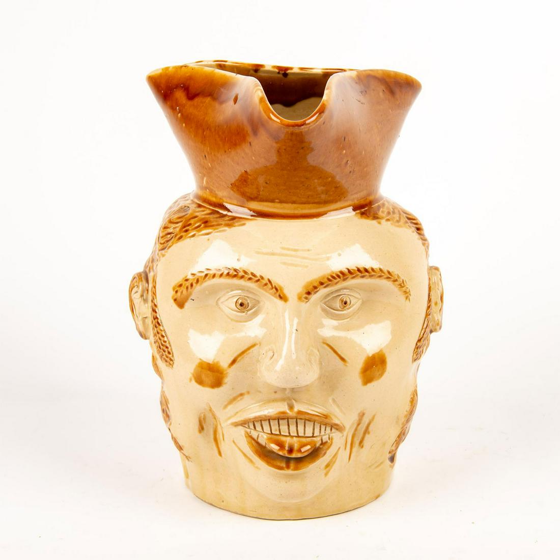 Rare Large 19Th Century English Pottery Character Jug (1 of 5)