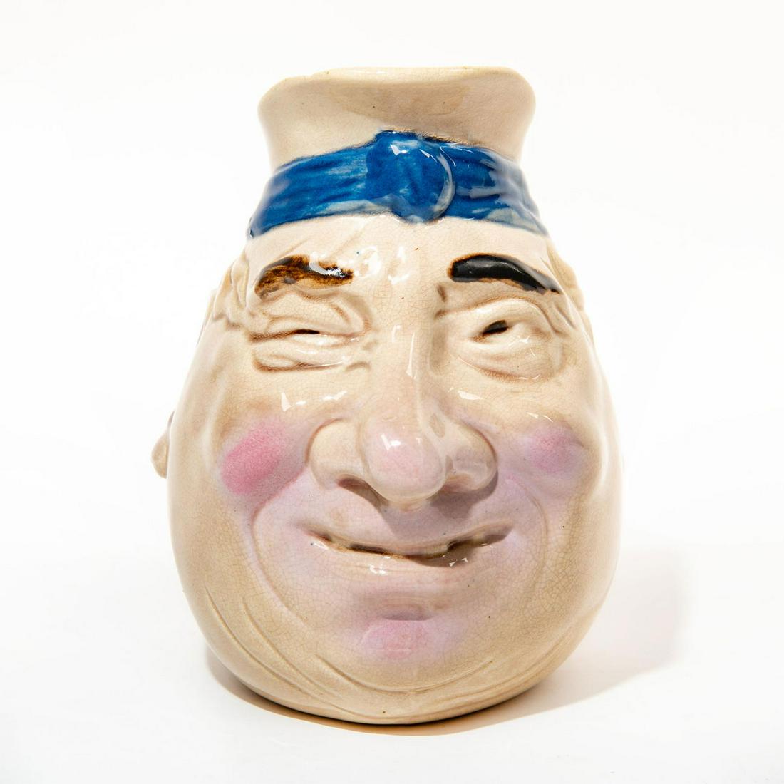 Large French Sarreguemines Character Jug, Jolly Fellow (1 of 5)
