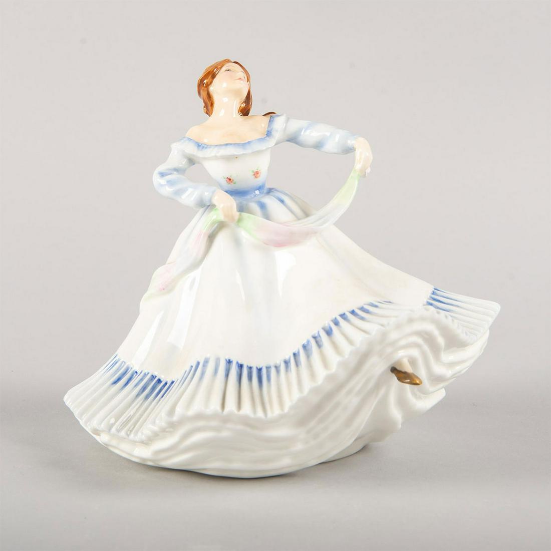 Juliet HN2968 - Royal Doulton Figurine: American Express commissioned the design of this series in 1983. Part of the Ladies of Covent Garden collection. Royal Doulton backstamp. Artist: Pauline Parsons Issued: 1983 - 1984 Dimensions: 7"H Ma