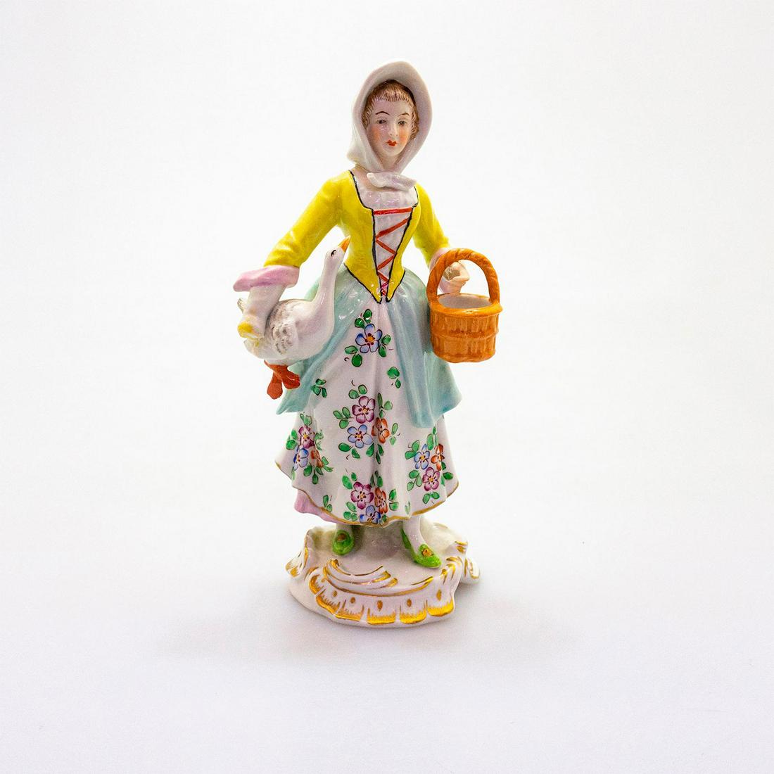 Sitzendorf Porcelain Figurine, Woman with Goose (1 of 3)