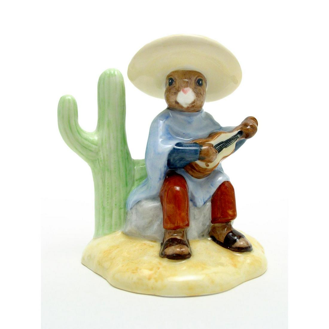 Mexican Bunnykins DB316 - Royal Doulton Bunnykins: Doulton backstamp. Artist: C. Dadd Issued: 2004; Ltd. 1,000 Dimensions: 4.5"H Manufacturer: Royal Doulton Country of Origin: England