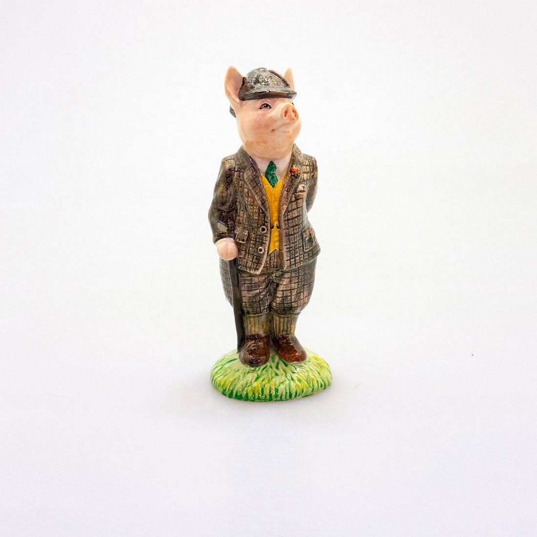 Beswick Country Folk Figurine, The Gentleman Pig ECF4: Part of the English Country Folk collection. Modeled a a character pig dressed in a suit. Beswick backstamp. Signed and dated. Artist: Amanda Hughes-Lubeck Issued: 1993 - 1999 Dimensions: 5.75"H Manuf
