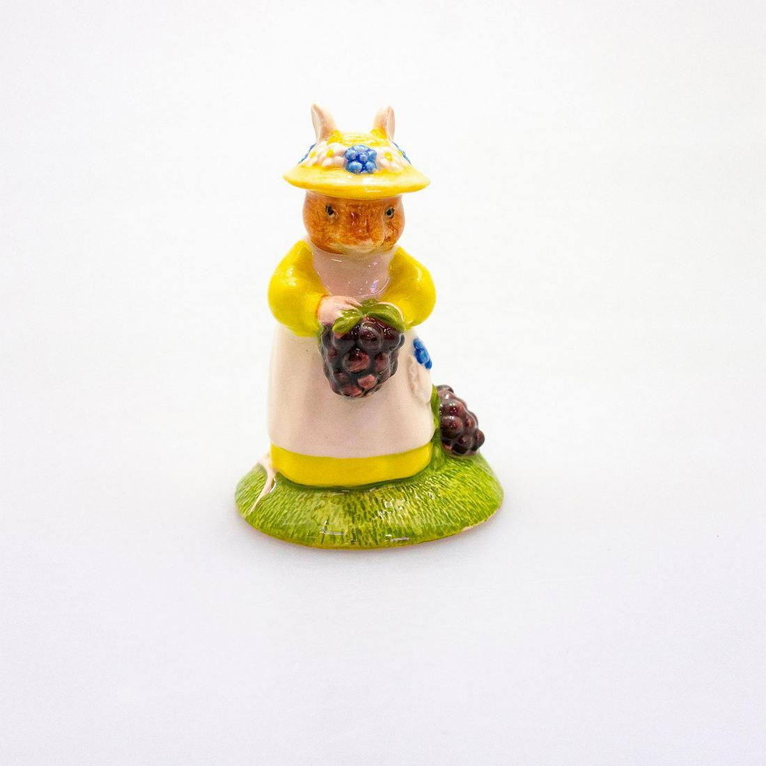 Royal Doulton Brambly Hedge Figurine, Primrose DBH33: Primrose Picking Berries. Brambly Hedge backstamp. Artist: Shane Ridge, Jill Barklem Issued: 20th c. Dimensions: 3.25"H Manufacturer: Royal Doulton Country of Origin: England