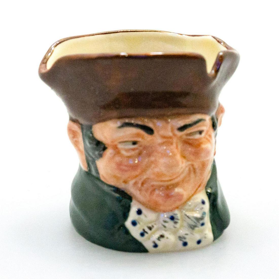 Royal Doulton Old Charley Toothpick Holder: Old Charley Miniature Jug as a Toothpick Holder - no handle variation. Royal Doulton Toothpick Holder, Old Charley Toothpick Holder D6152 (brown hat; dark green coat; blue polka-dot bow tie). Ten oï�