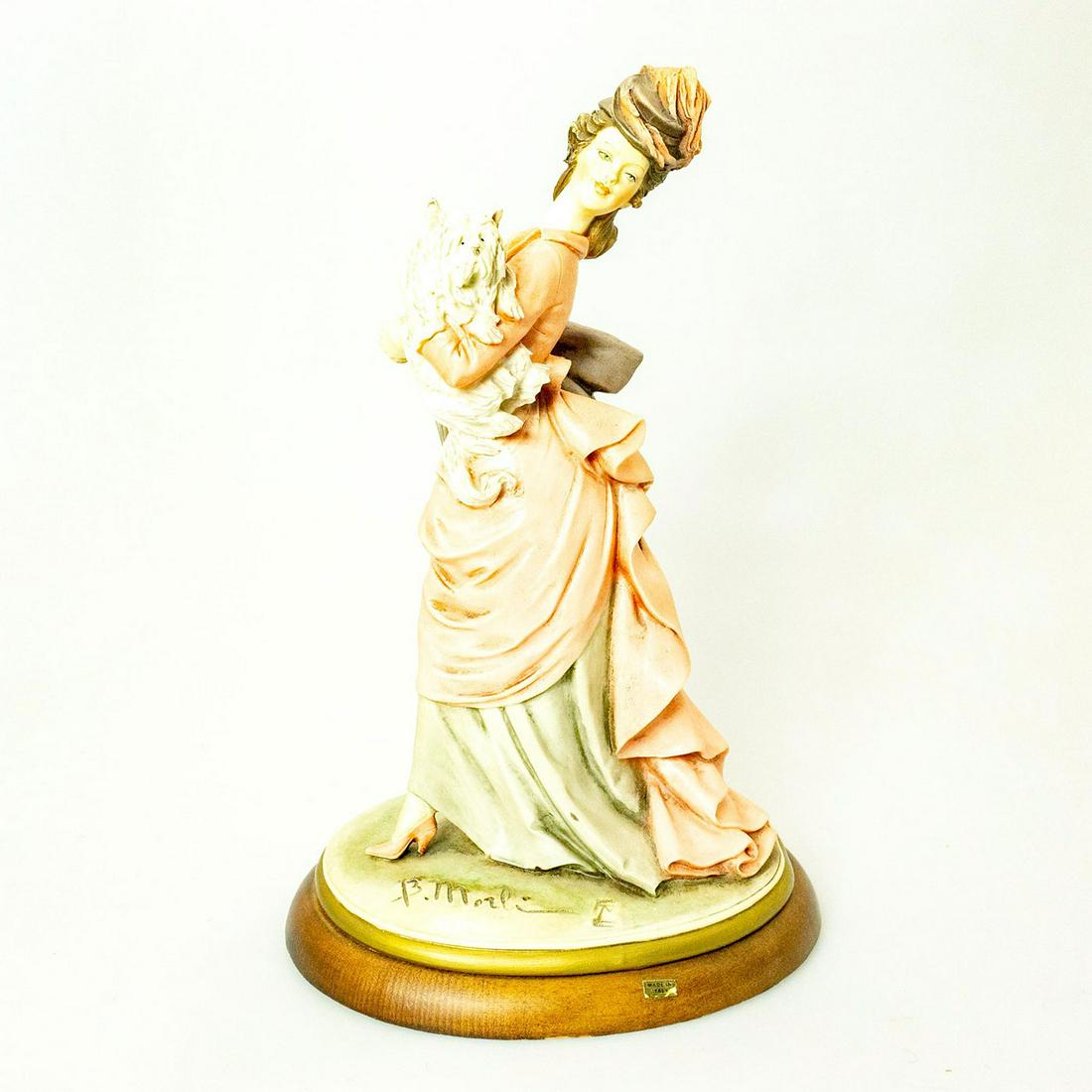 Bruno Merli Capodimonte Figurine, Woman With Dog (1 of 6)