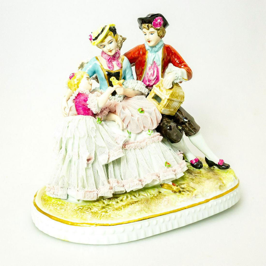 Vintage German Porcelain Figural Group, Day In The Park (1 of 6)