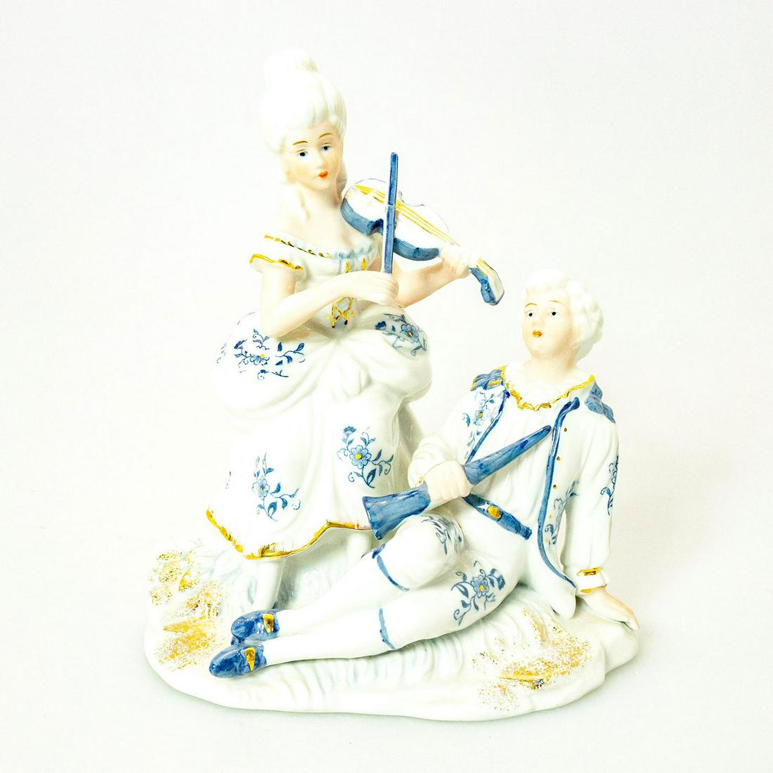 Vintage KPM Porcelain Figural Group, Musical Couple (1 of 3)