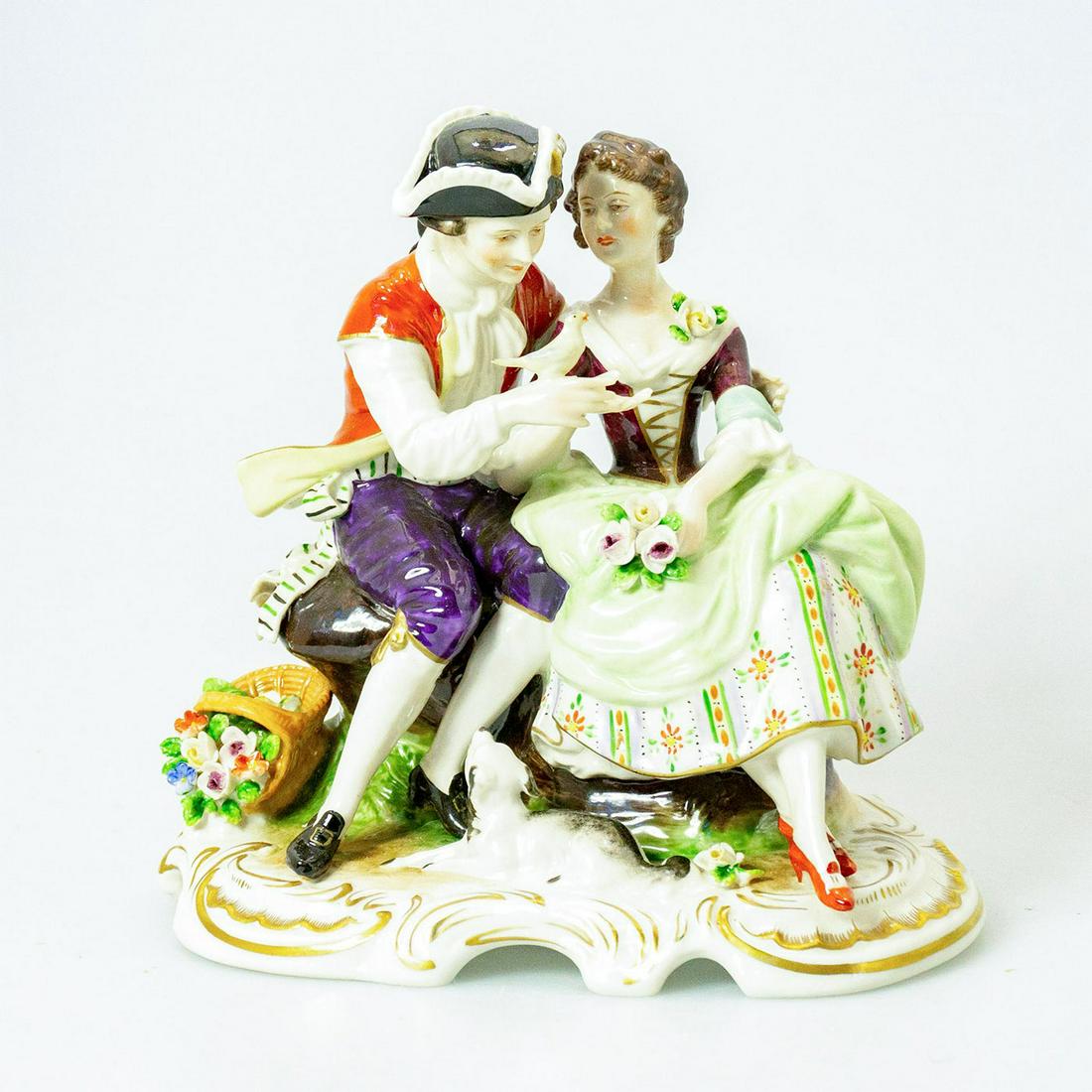 Vintage Rudolf Kammer Porcelain Figure, Courting Couple (1 of 4)