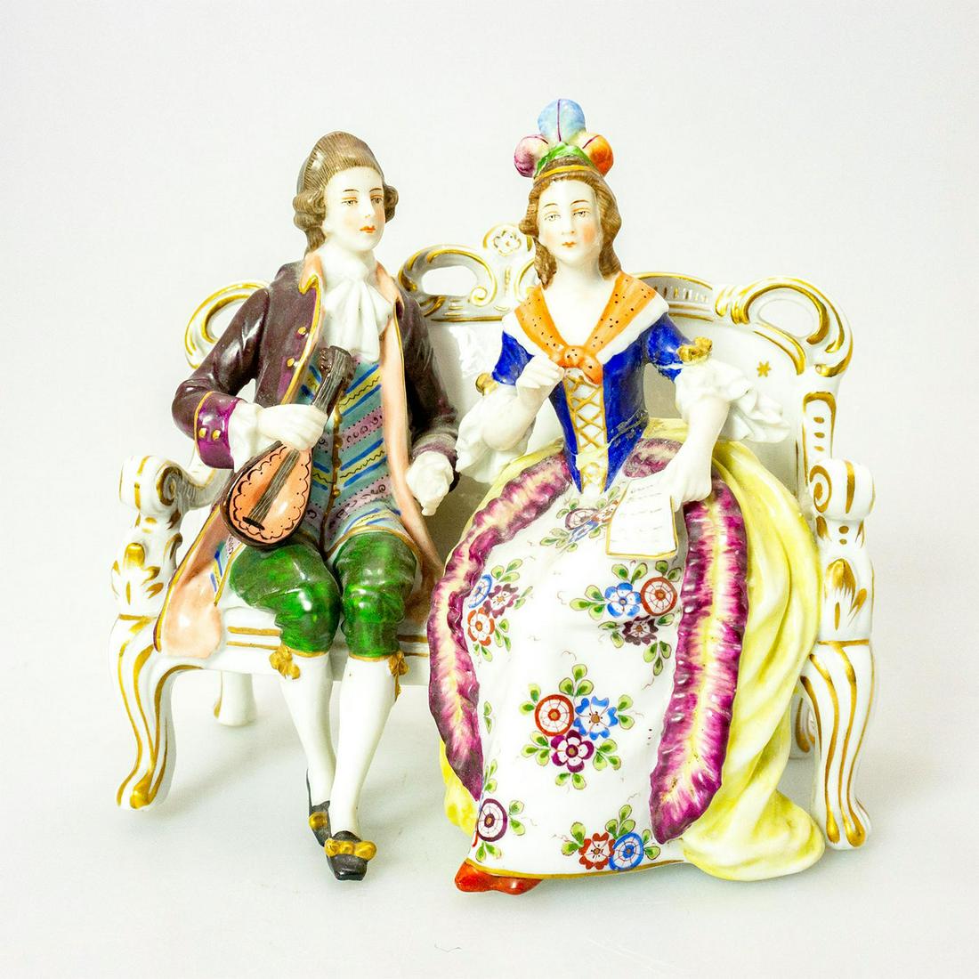 Vintage Sitzendorf Porcelain Figural Group, Musicians (1 of 3)