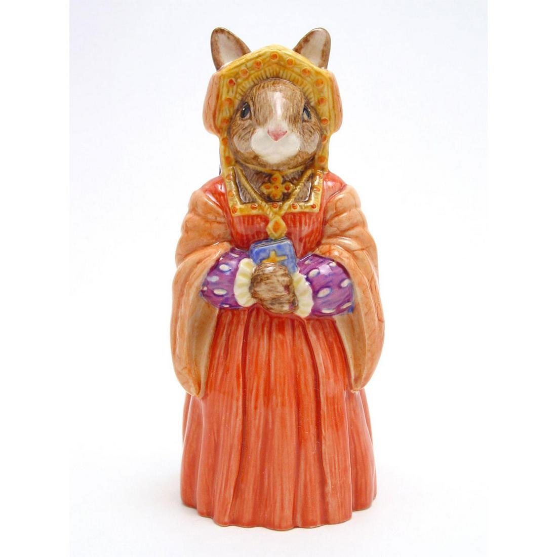 Catherine of Aragon DB306 - Royal Doulton Bunnykins: Doulton backstamp. Artist: C. Dadd Issued: 2003 - 2005 Dimensions: 4.25"H Manufacturer: Royal Doulton Country of Origin: England