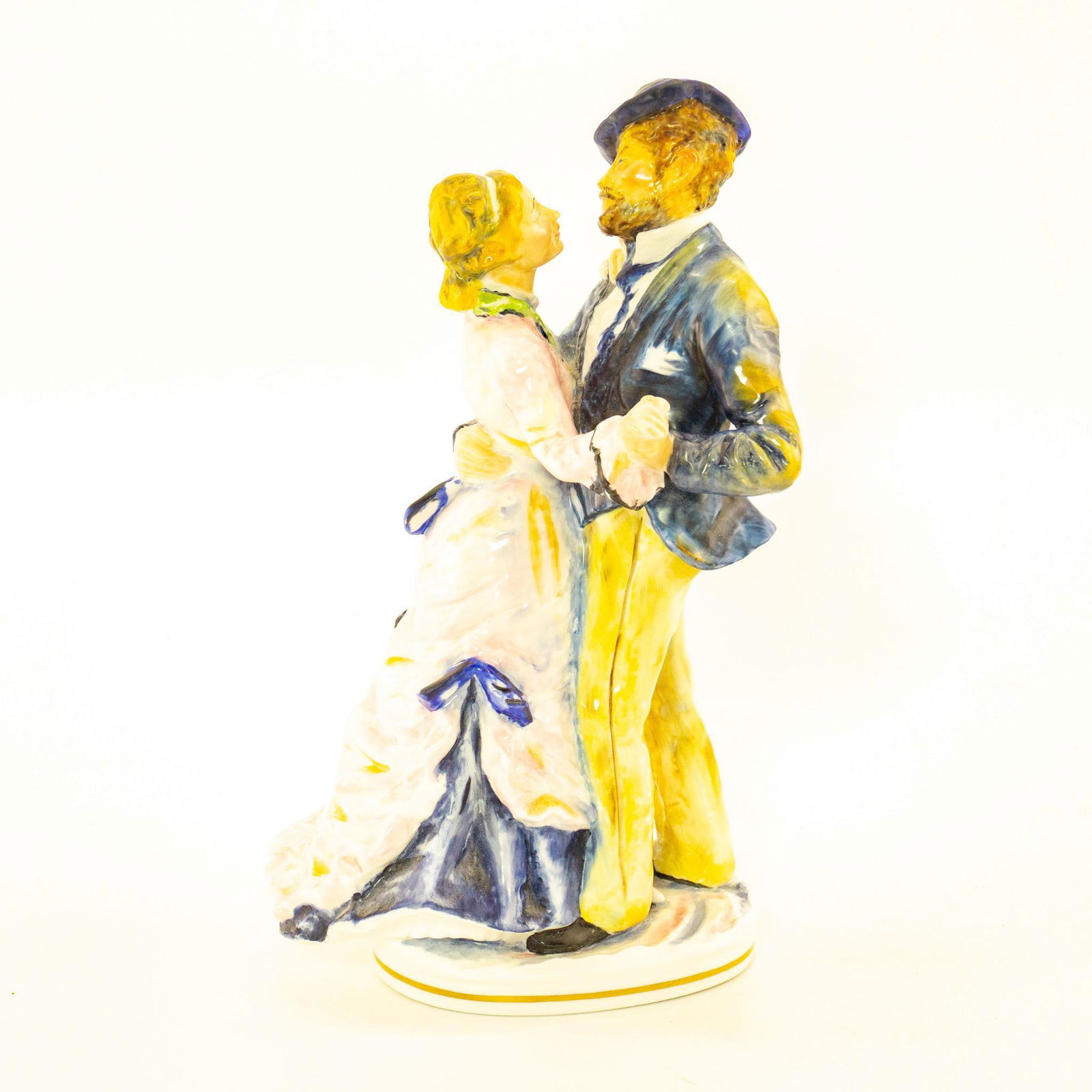 Marguerite And Don Pedro - Royal Worcester Figurine: Impressionists series. After Renoir. Couple dancing. Royal Worcester backstamp. Artist: Kenneth Potts Issued: 20th c. Dimensions: 8.75"H Manufacturer: Royal Worcester Country of Origin: England