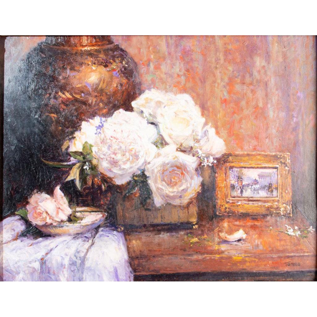 Jennie Tomao Oil Painting, Flowers, Framed (1 of 8)