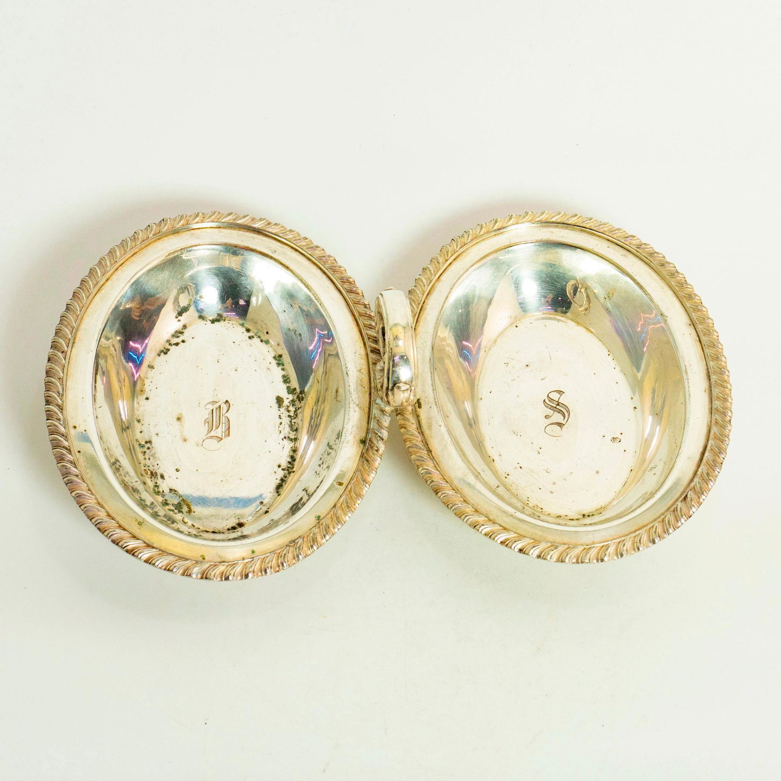 Vintage Silver Double Serving Bowl (1 of 4)