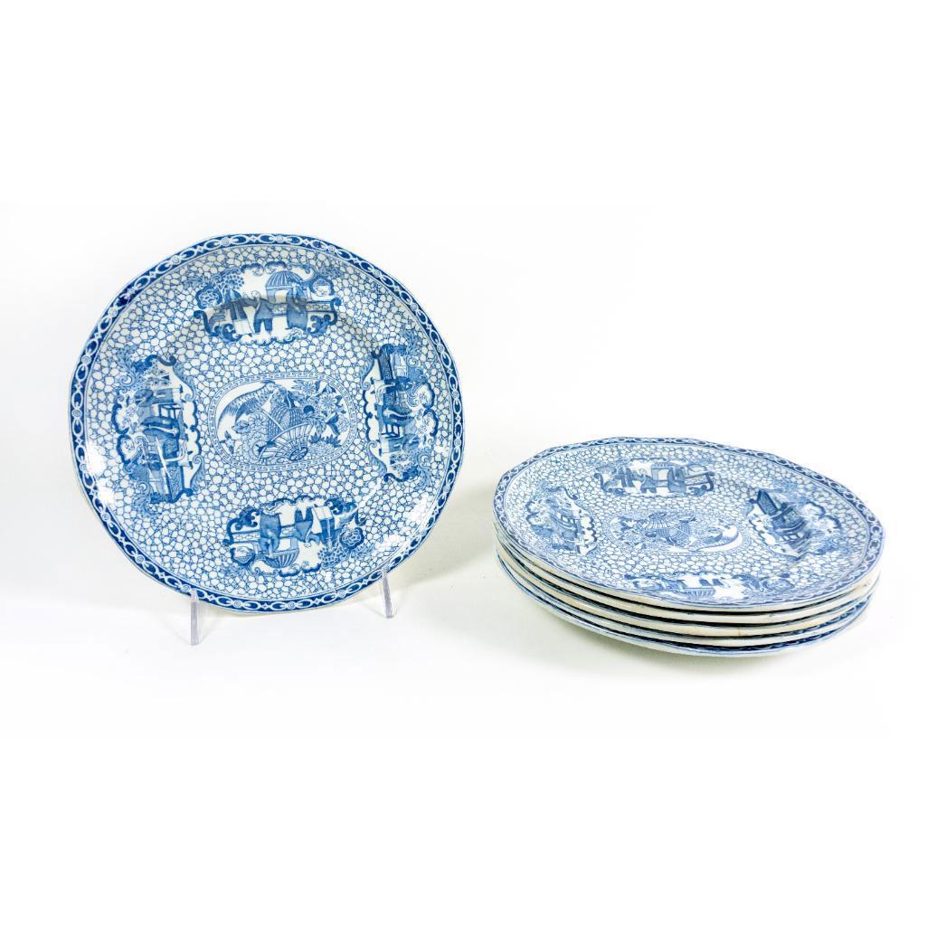 6 William Adams Pottery Chinese Pattern Plates (1 of 4)