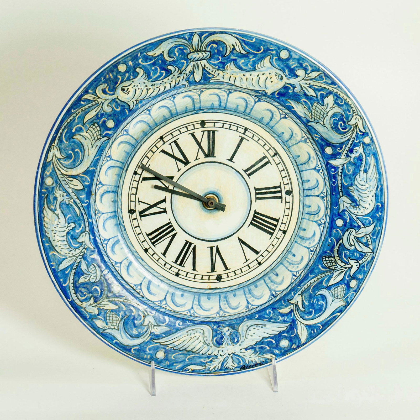 Vintage Italian Art Pottery Wall Clock (1 of 2)