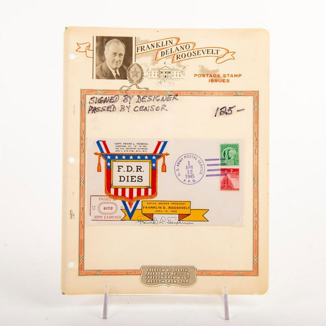 1945 FDR Commemorative Stationary w/ Signed First Day (1 of 3)