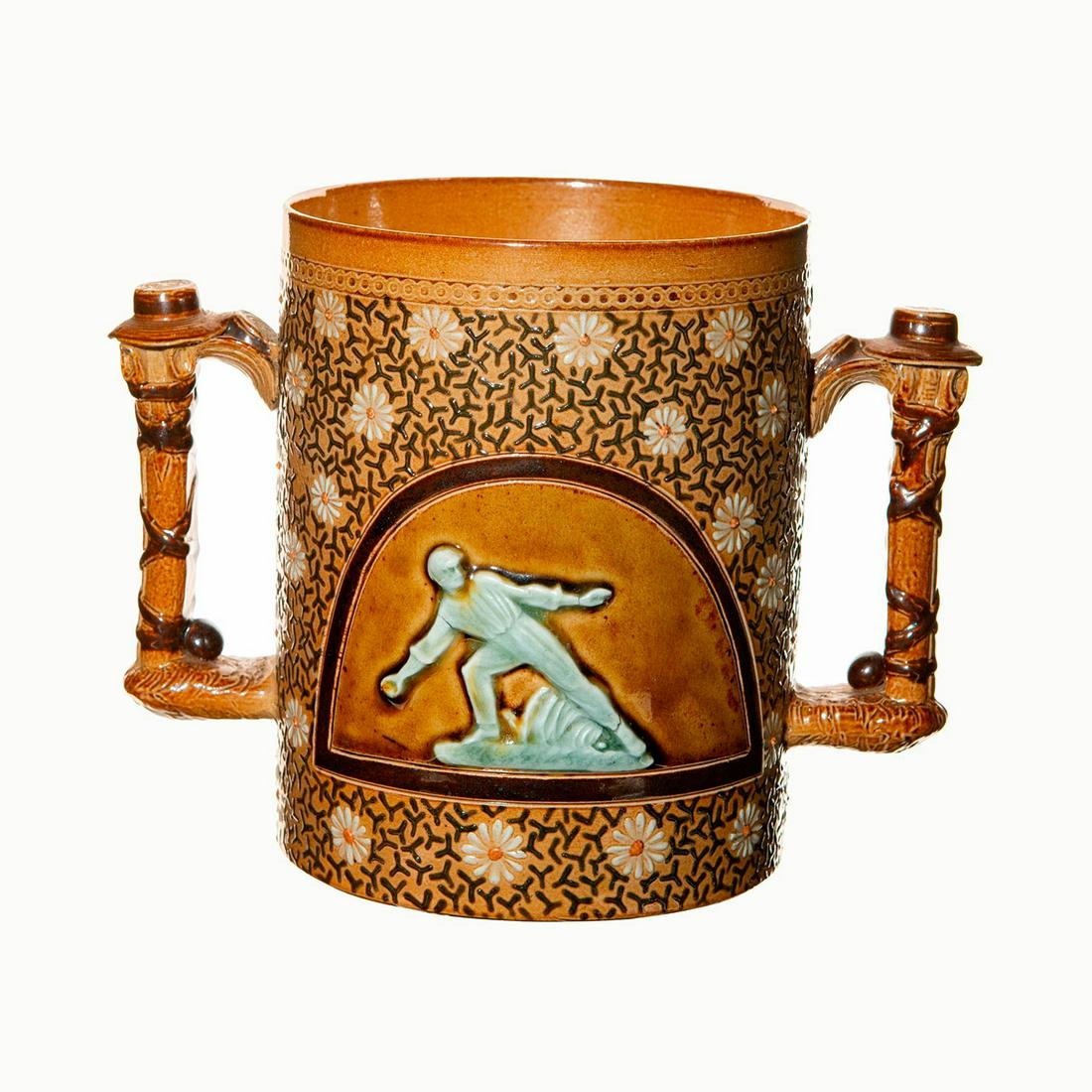 Doulton Lambeth Stoneware Loving Cup, Cricket Match (1 of 3)