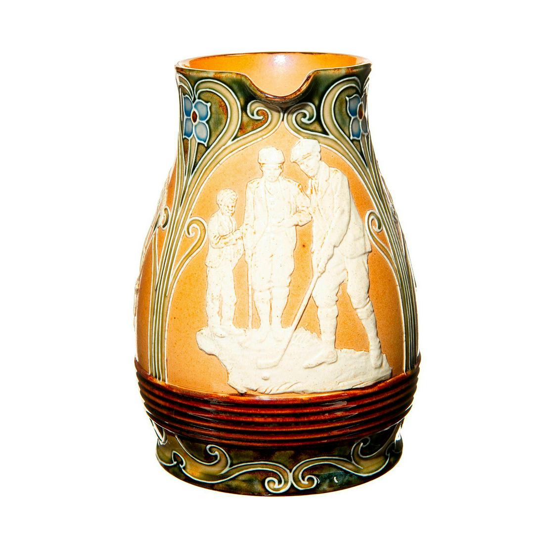 Doulton Lambeth Art Nouveau Style Lemonade Jug, Golfing (1 of 5)