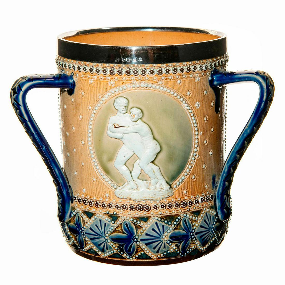 Doulton Lambeth Stoneware Tyg, Rugby Players (1 of 5)