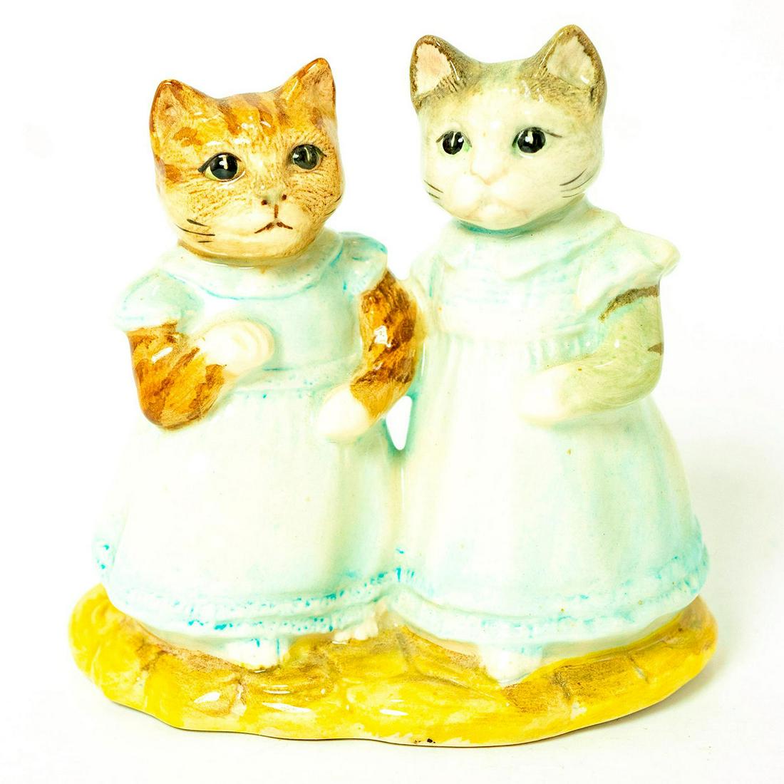 Mittens and Moppet - Royal Albert - Beatrix Potter: Royal Albert Backstamp. Blue, brown, and grey. Artist: Ted Chawner Issued: 1990 - 1994 Dimensions: 3.75''H Country of Origin: England Manufacturer: Beswick