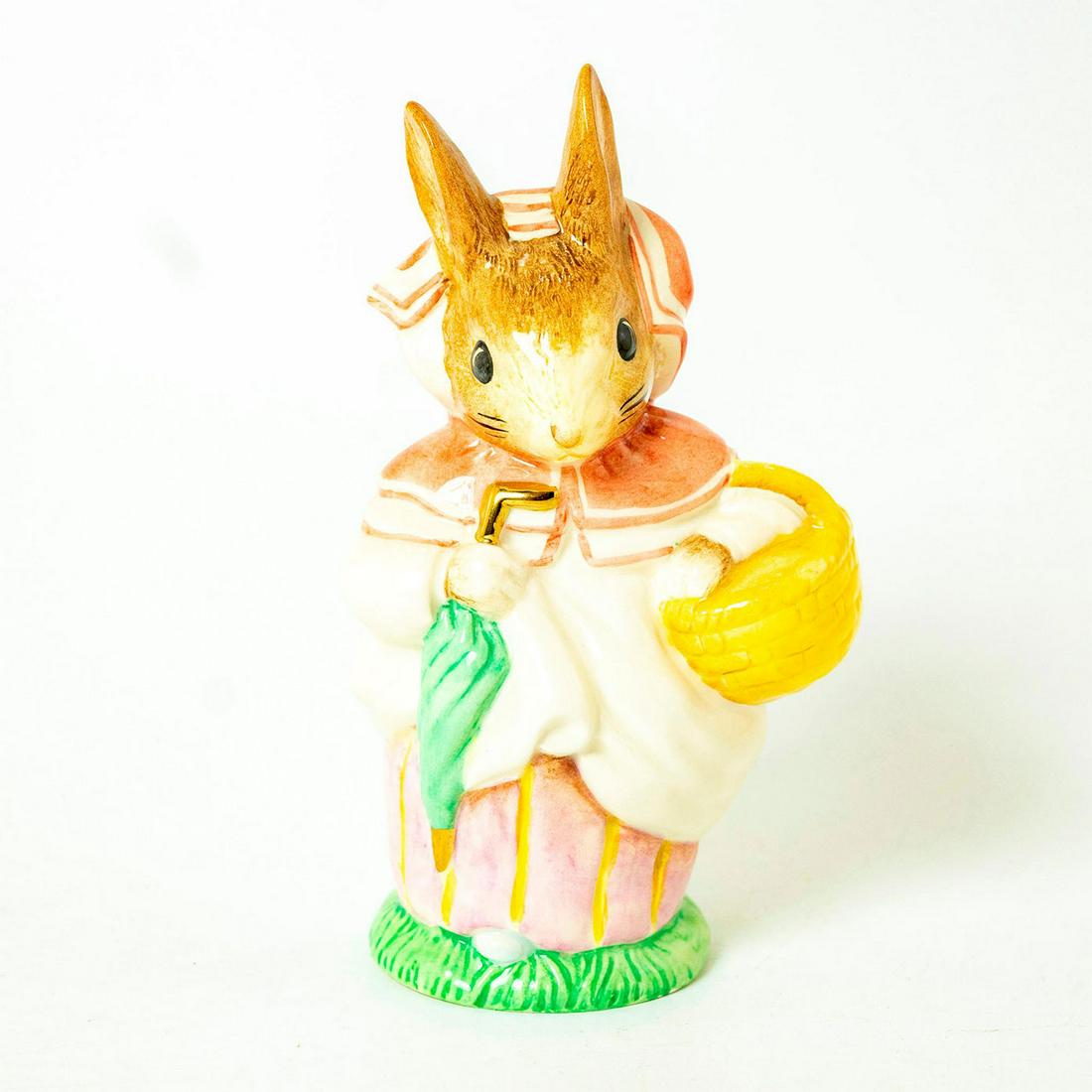 Mrs. Rabbit Large - Gold Script - Beatrix Potter: Large, Beswick Backstamp Gold script. Artist: Martyn Alcock Dimensions: 6.25"H Edition Number: 232 of 1947 Country of Origin: England Manufacturer: Beswick
