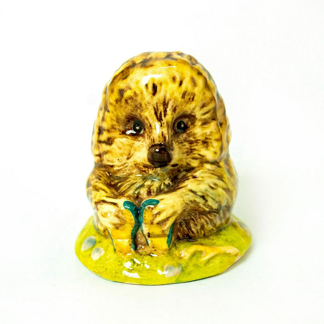 Old Mr. Pricklepin - Beswick - Beatrix Potter Figurine: Beswick Backstamp. Brown with blue shoes. Artist: David Lyttleton Issued: 1983 - 1989 Dimensions: 2.5''H Country of Origin: England Manufacturer: Beswick