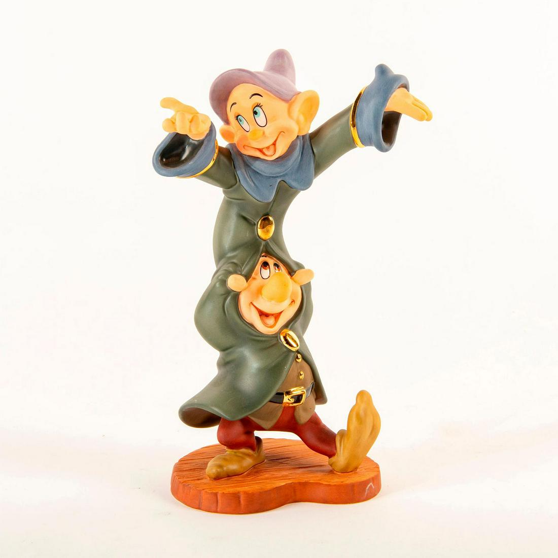 Disney Figurine, Dancing Partners: Matte finished figurine; Two silly characters; one is on top of the other's shoulders. With box. Certificate Included. Dimensions: 7.5"H Country of Origin: Taiwan Manufacturer: Disney