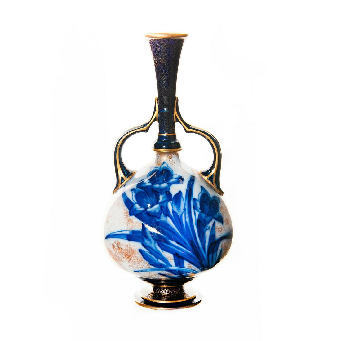 Doulton Burslem Double Handled Blue Iris Vase (1 of 3)