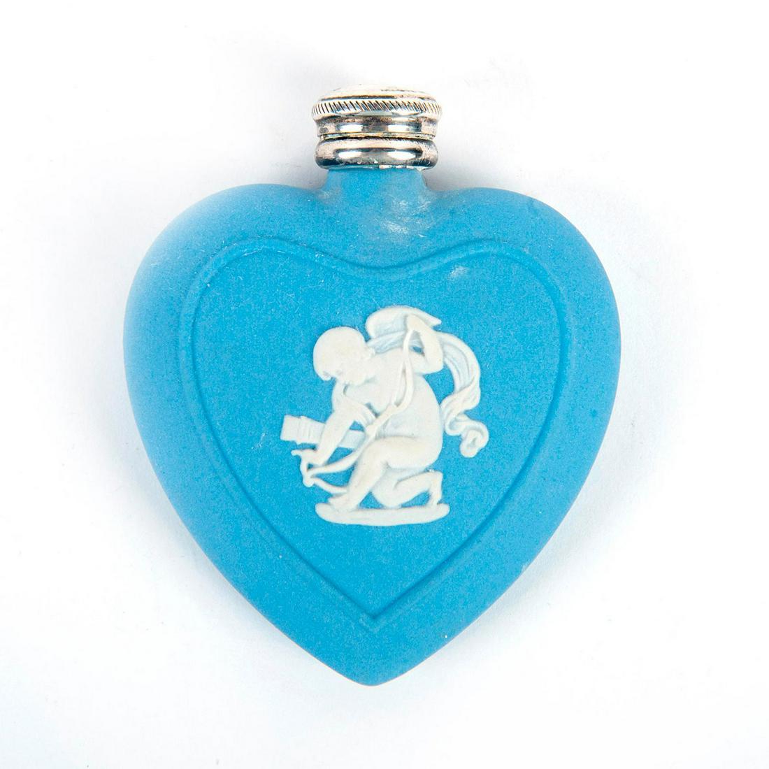 Wedgwood Blue Jasperware Heart Shaped Perfume Bottle (1 of 3)