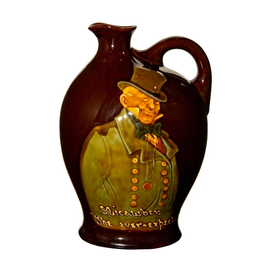 Royal Doulton 'Micawber' Whiskey Flask in Kingsware (1 of 3)