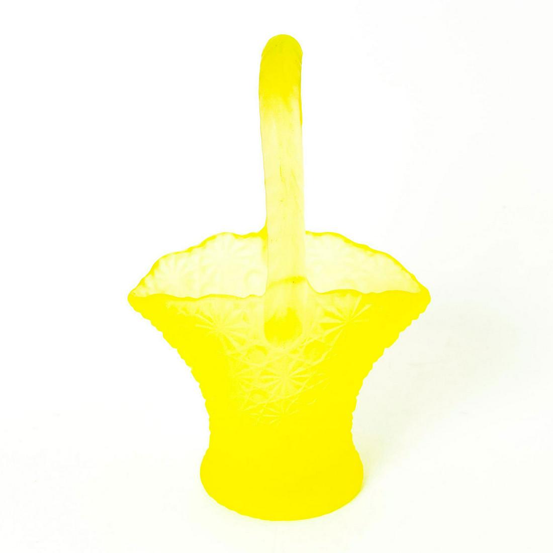 Vintage Satin Glass Handled Basket (1 of 3)