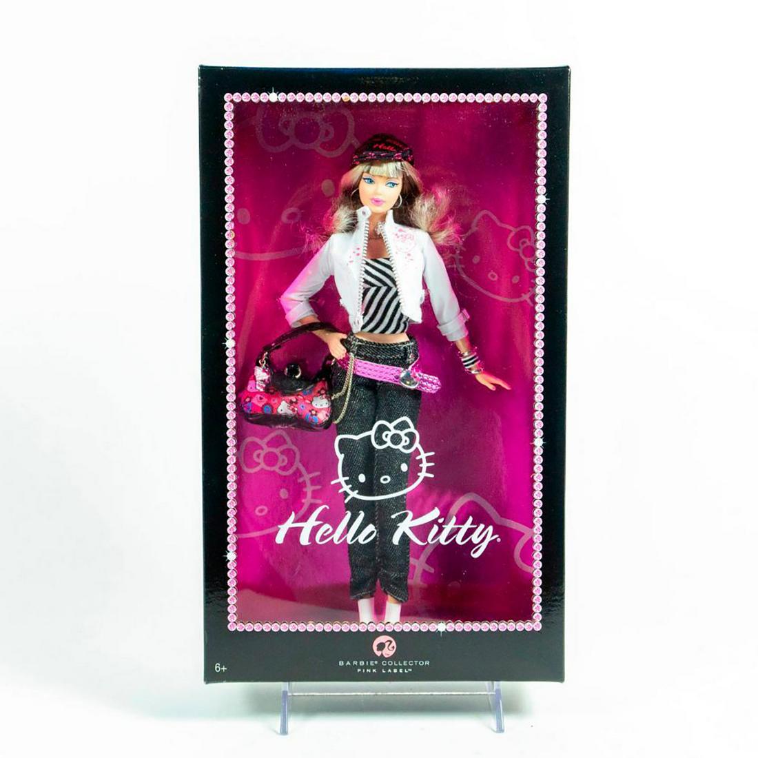 Mattel Barbie Doll, Hello Kitty Barbie: Barbie Collector; Pink Label. Barbie within a Hello kitty jacket, belt and bag. SKU #L4687. Housed in original box. Issued: 2007 Dimensions: 13.5"H Manufacturer: Mattel Country of Origin: Indonesia