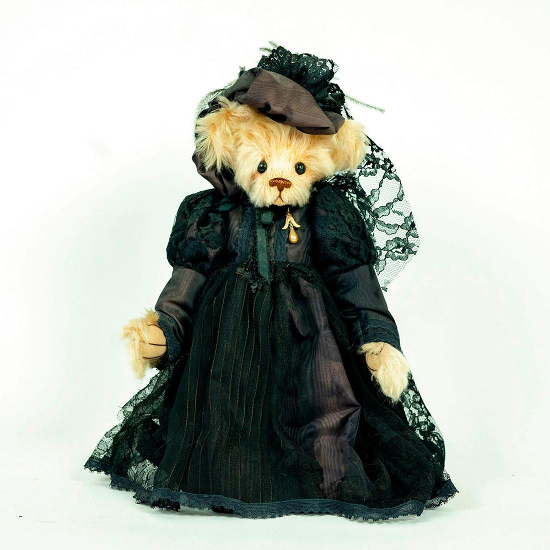 Artist Made Victorian Style Widow in Mourning Teddy (1 of 3)