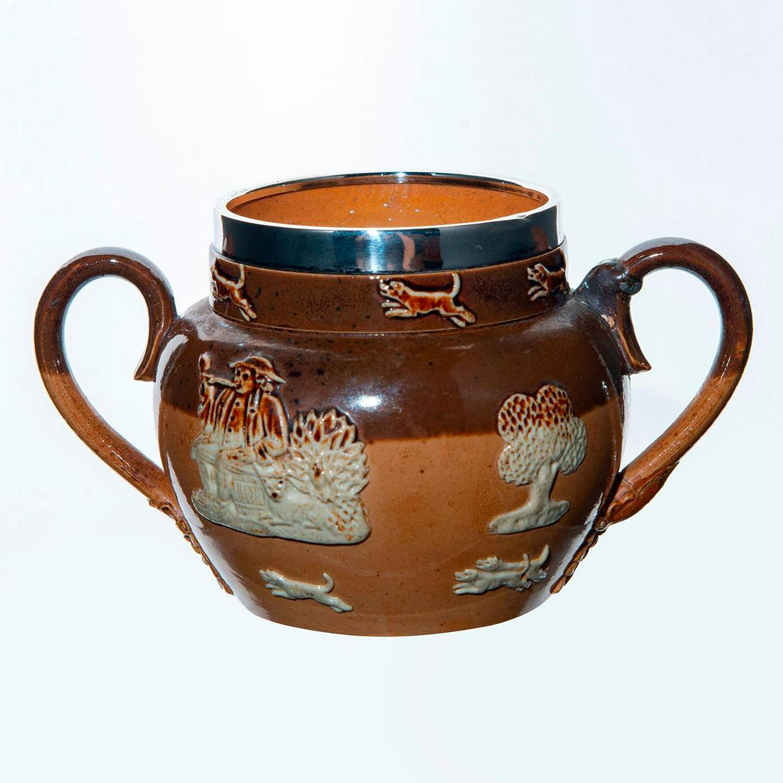 Doulton Lambeth Stoneware Hunting, Sugar Pot (1 of 4)