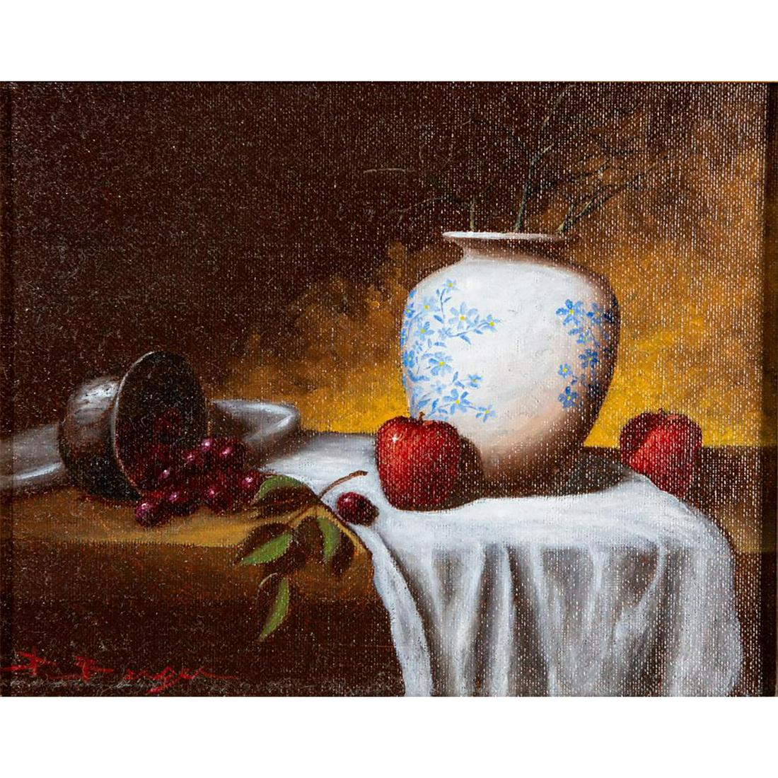 Vintage David Berger American Oil Painting, Fruits, (1 of 5)