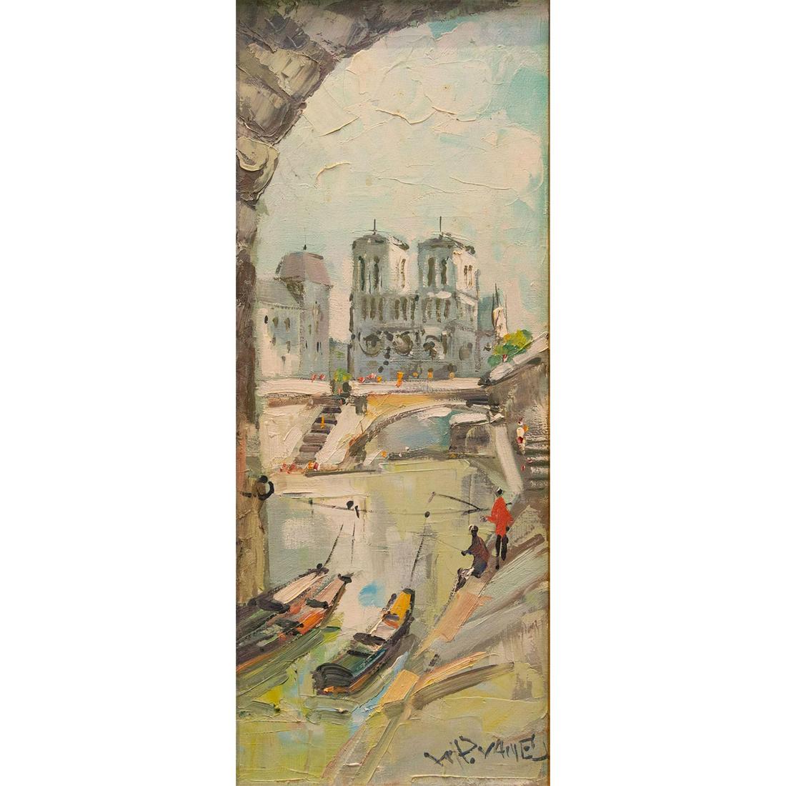 W.P. Van Ed Signed Original Oil Painting Notre-Dame (1 of 9)