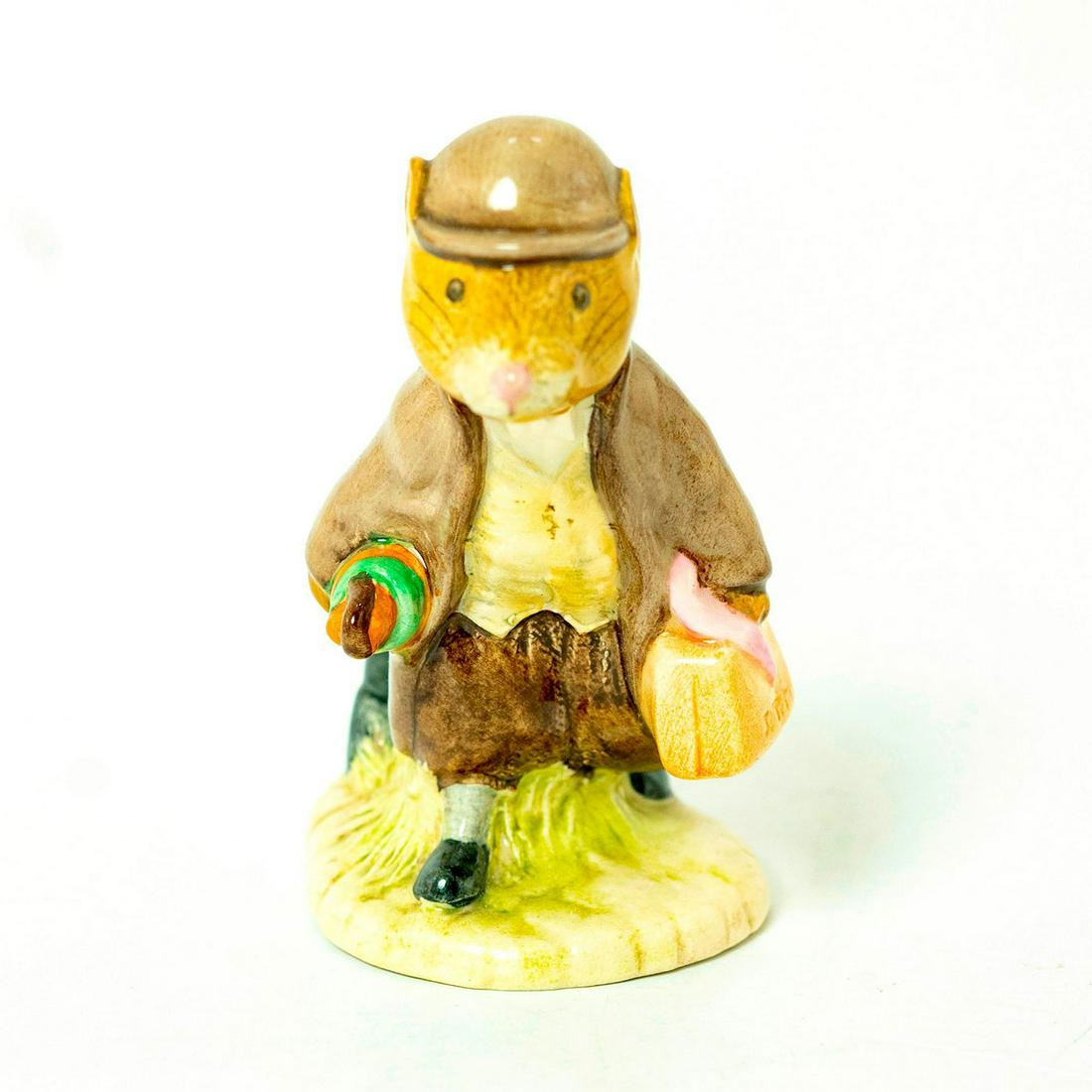 Johnny Town-Mouse (With Bag) - Beswick - Beatrix Potter: Beswick Backstamp. Light brown coat and hat, yellow-cream waistcoat. Artist: Ted Chawner, Issued: 1988 - 1994 Dimensions: 3.5''H Manufacturer: Beswick Country of Origin: England
