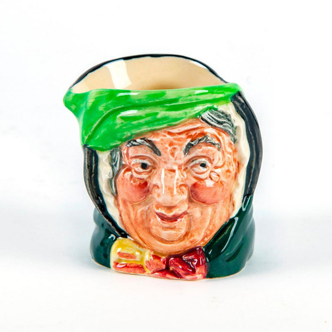 Royal Doulton Sairey Gamp Toothpick Holder D6150: Model 8342; Charles Dickens character. Black and green coloration. Doulton backstamp. Issued: 1940-1942 Dimensions: 2.25"H Manufacturer: Royal Doulton Country of Origin: England