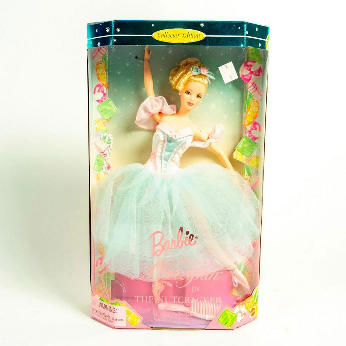 Barbie As Marzipan In The Nutcracker Doll: Barbie in elegant ballerina dress; white, pink and mesh with sparkles. With original box. #barbie #barbieprincess SKU #20851 Issued: 1998 Dimensions: 11"H Manufacturer: Mattel Country of Origin: Malay