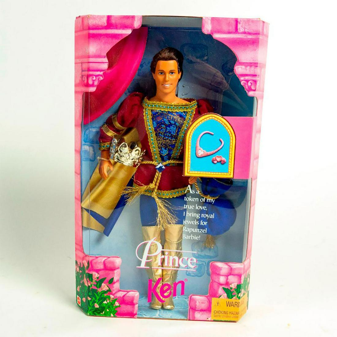 Prince Ken Doll by Barbie Doll: Ken Doll dressed elegantly in blue, red and gold. Original Box included. #barbie #Ken #barbieforgirls Issued: 1997 Dimensions: 11.5"H Manufacturer: Mattel Country of Origin: USA
