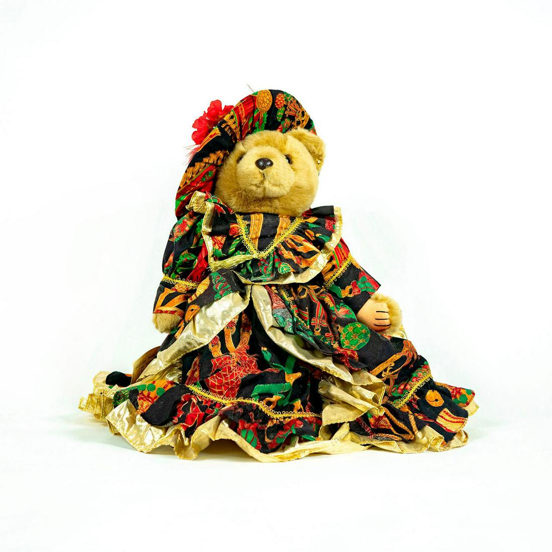 Bearly People Cheryl De Rose Teddy Bear: Holiday Bears Collection; Hand crafted bear dressed in hand sewn masquerade costume. Adorned with tassels. Includes original tag and stand. Artist: Cheryl De Rose Issued: 1992 Dimensions: 20"H Country