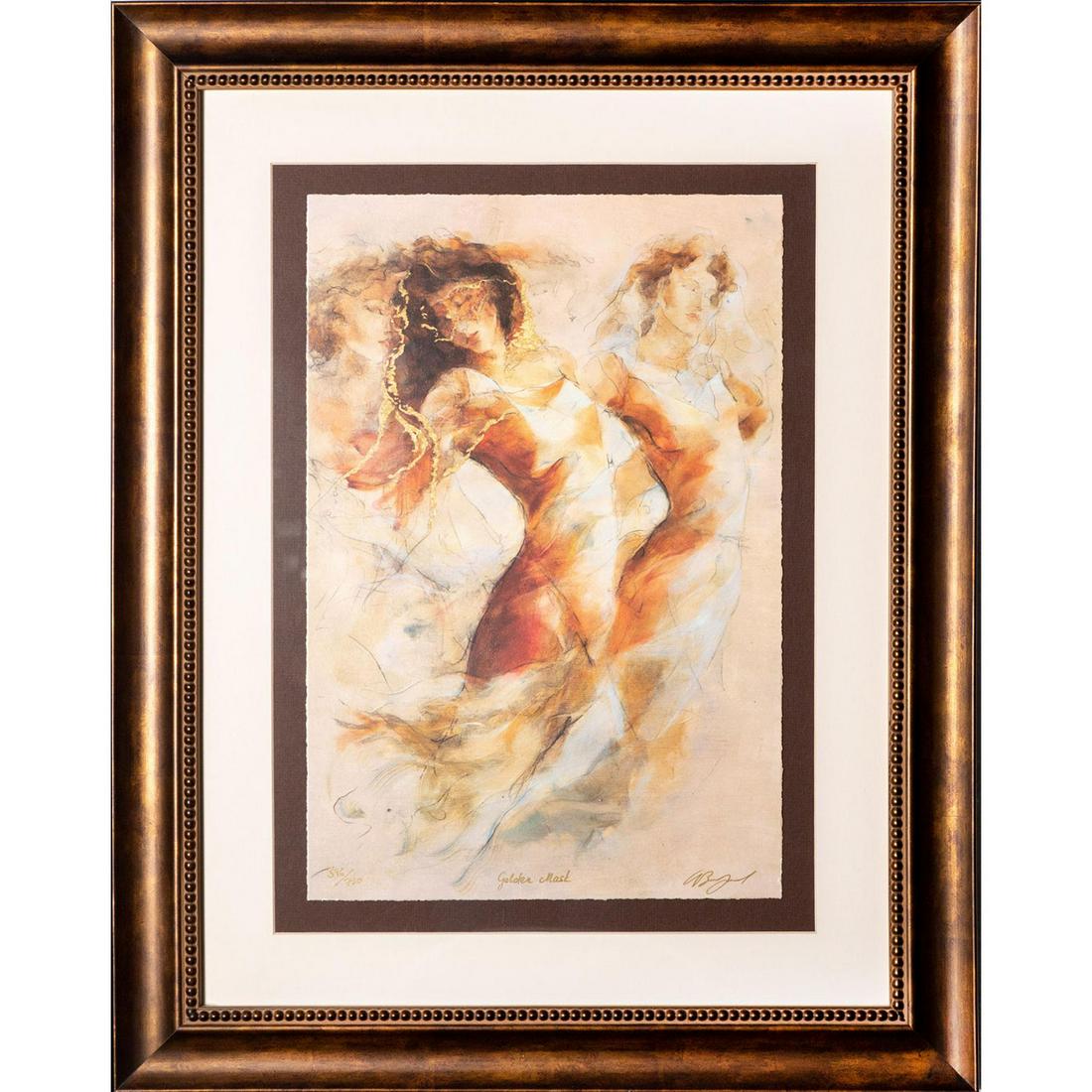 Gary Benfield Golden Mask Serigraph on Paper Signed (1 of 8)