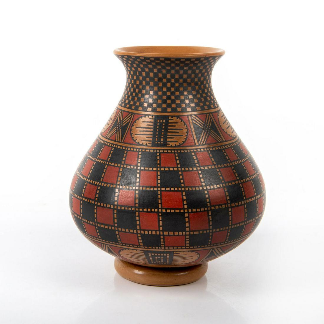 Native American Pottery Vase Polychrome Geometric (1 of 5)
