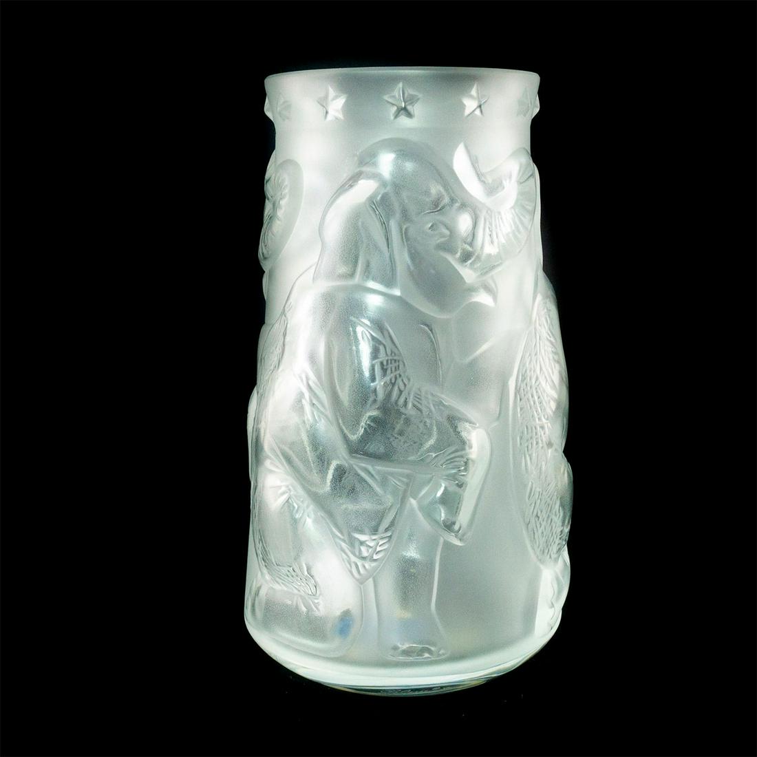 Lalique Clear Crystal Vase, Circus Elephant with Star (1 of 2)