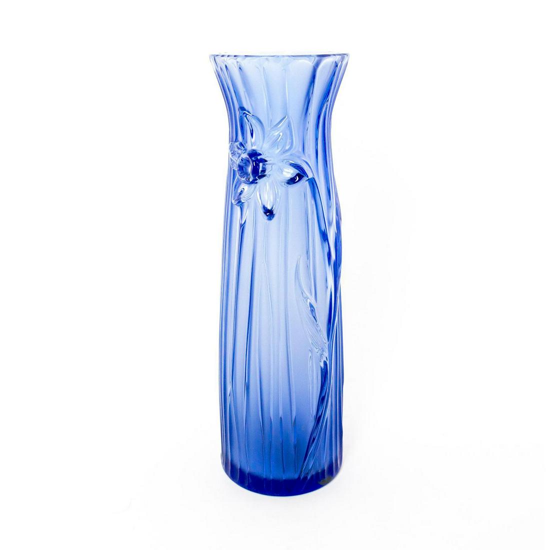 Lalique Jonquille Daffodil Blue Crystal Vase (1 of 5)