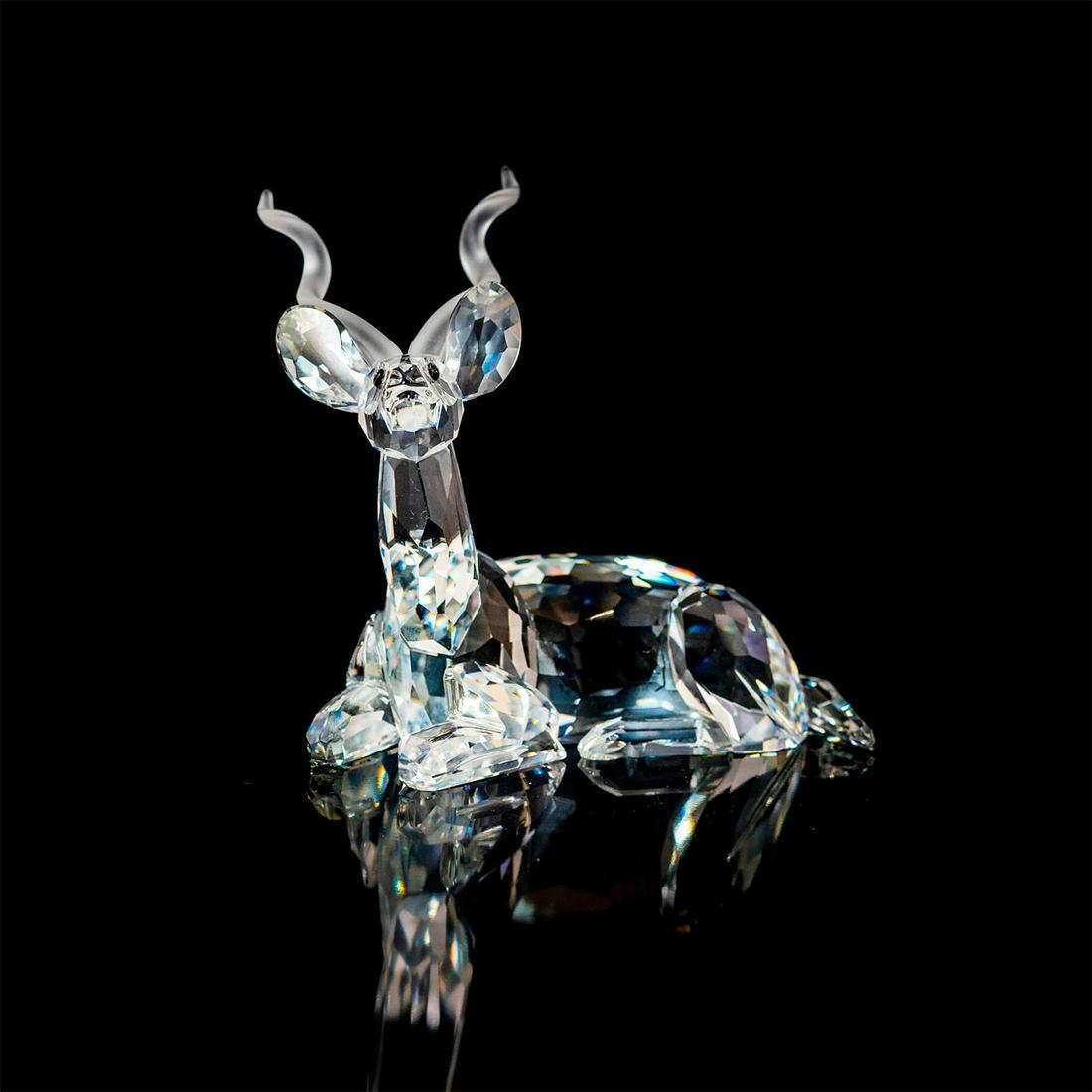 Swarovski Crystal Figurine, The Kudu: Beautiful, glass, animal figure. Clear body, frosted antlers. With original box. Swarovski backstamp. Issued: 1994 Dimensions: 4"W Manufacturer: Swarovski Country of Origin: Austria